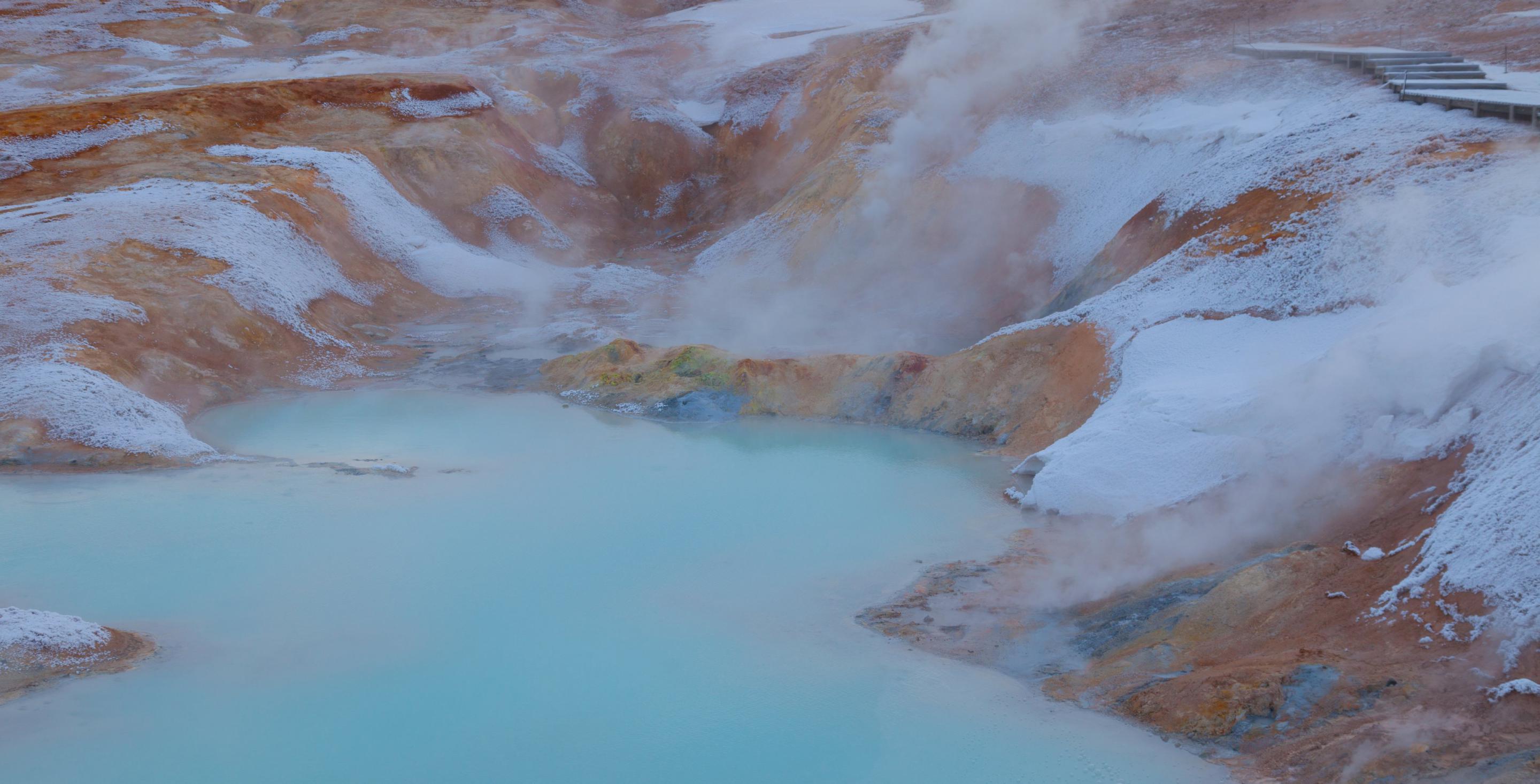 Le Leirhnjúkur est un volcan actif situé au nord-est du lac Mývatn dans le système volcanique de Krafla, en Islande - Région de Mývatn – Islande