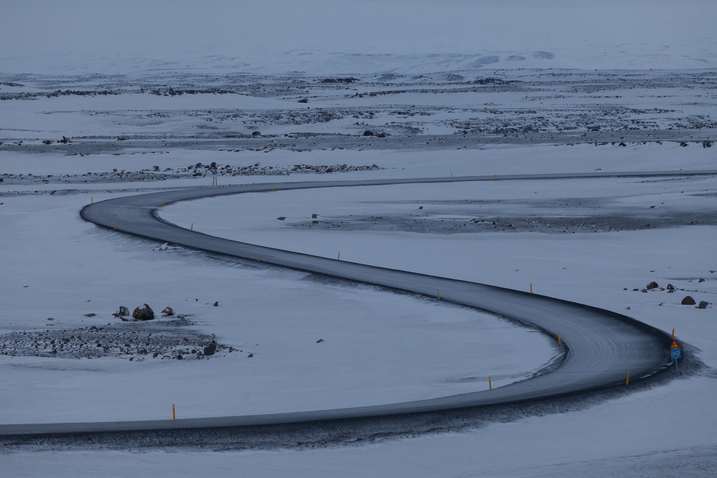 Route islandaise dans la région de Myvatn - Islande