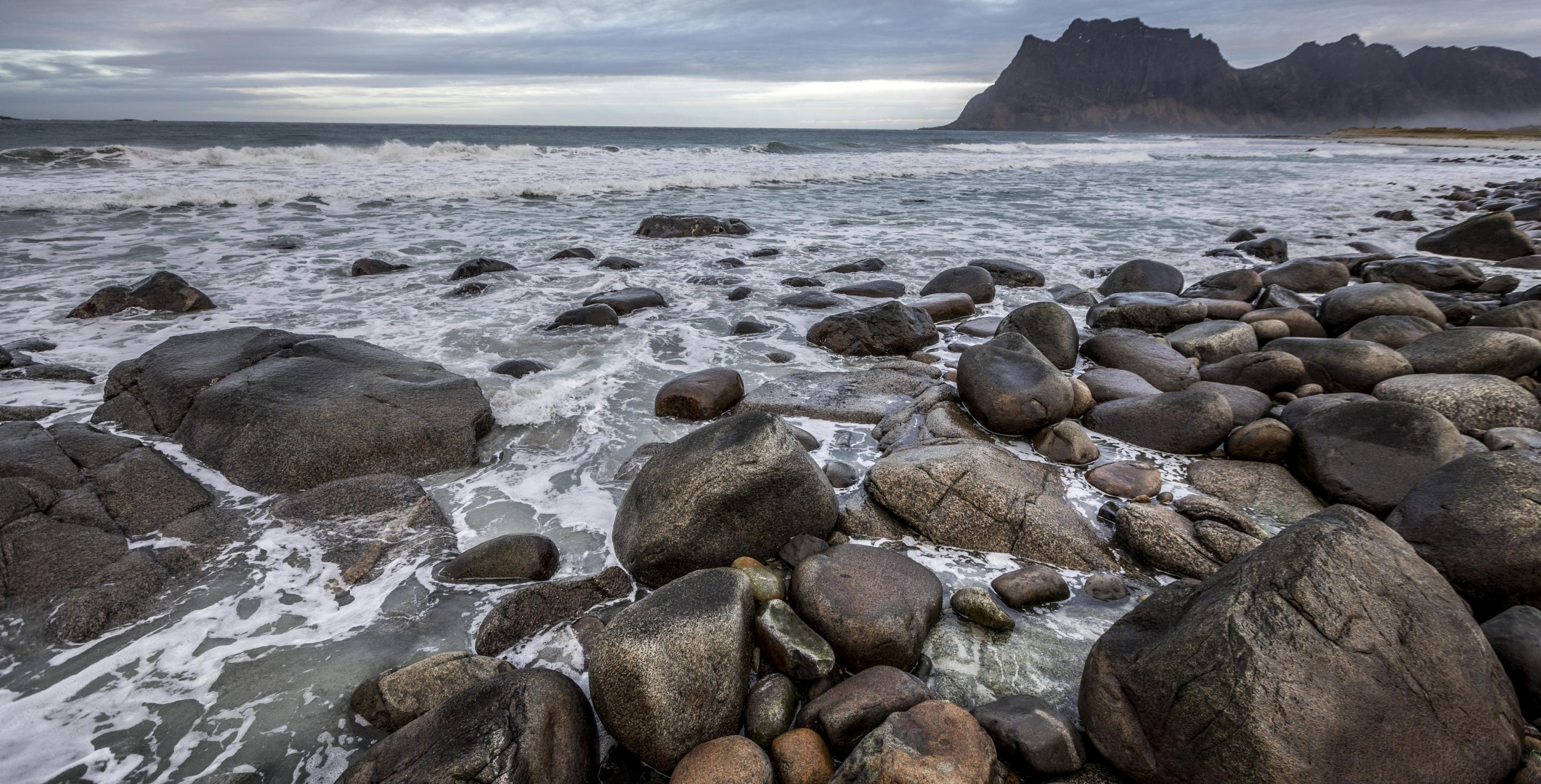 Plage de Unstad, très connue pour le surf !! Iles Lofoten – Norvège
